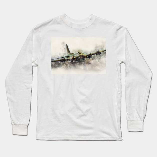 B-17 Flying Fortress - Painting Long Sleeve T-Shirt by aviationart